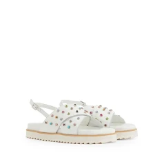 8 BY YOOX Embellished sandeles- baltā krāsā krāsā