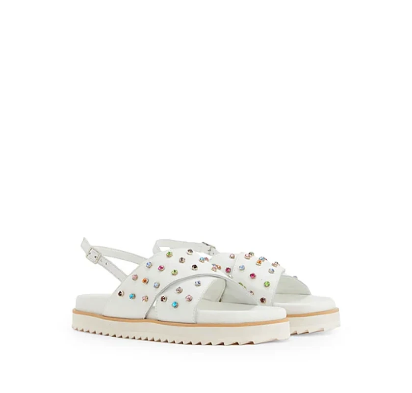 8 BY YOOX Embellished sandeles- baltā krāsā krāsā