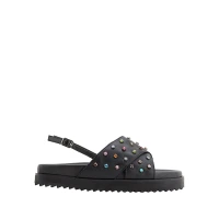8 BY YOOX Embellished sandeles- melnā krāsā
