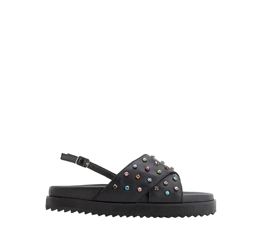 8 BY YOOX Embellished sandeles- melnā krāsā