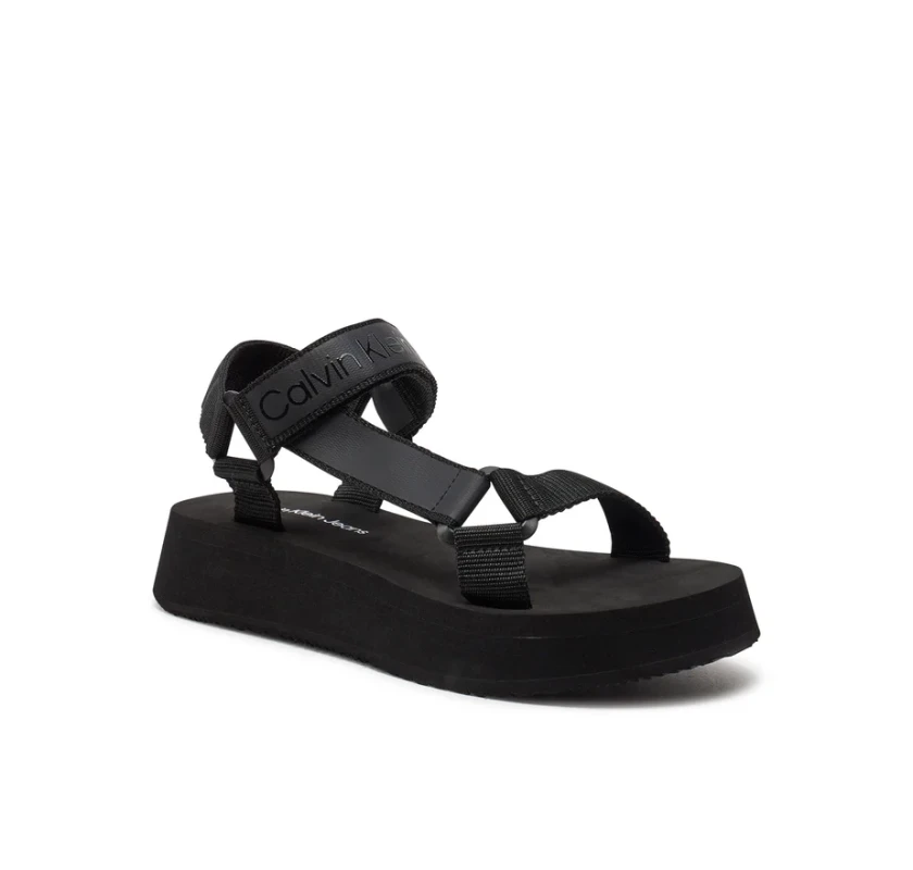 Calvin Klein JEANS Velcro sandeles- melnā krāsā