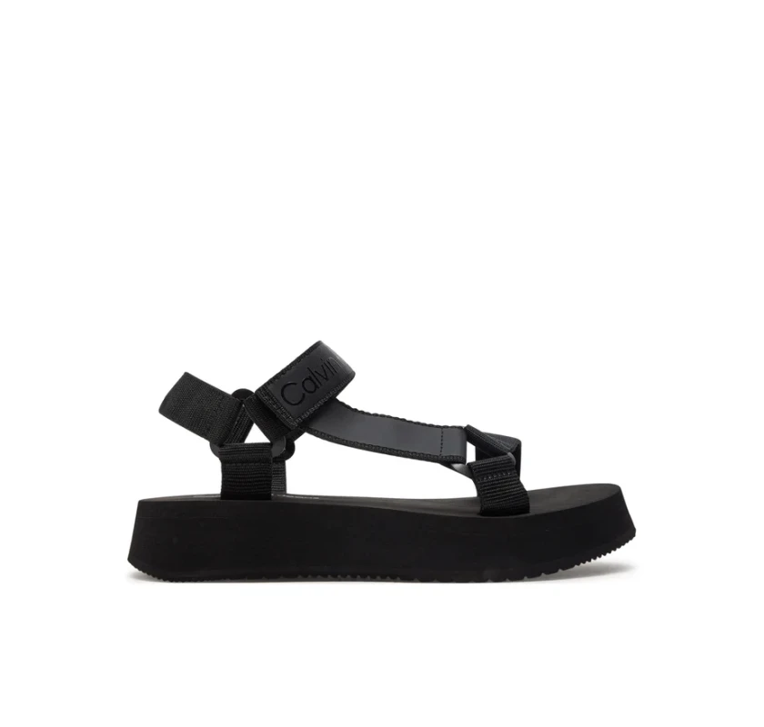 Calvin Klein JEANS Velcro sandeles- melnā krāsā