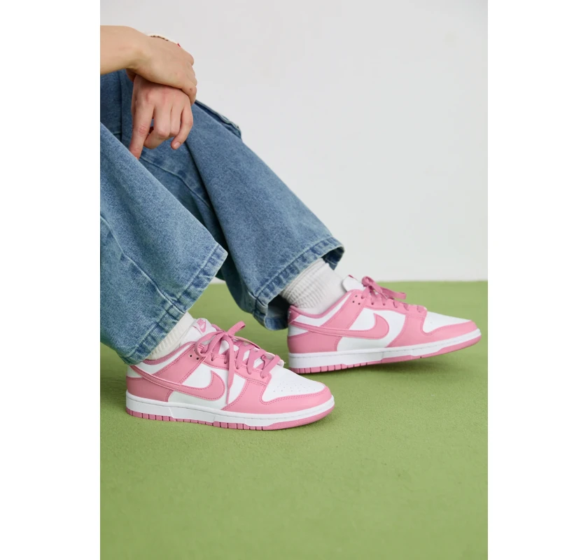 NIKE Dunke Low Next Nature sporta apavi-baltā/rozā krāsā
