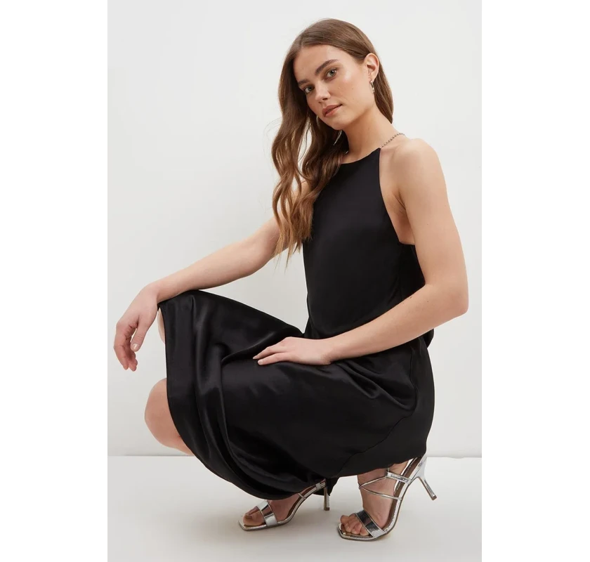 DOROTHY PERKINS Strappy Back kleita- melnā krāsā