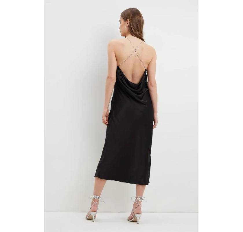 DOROTHY PERKINS Strappy Back kleita- melnā krāsā