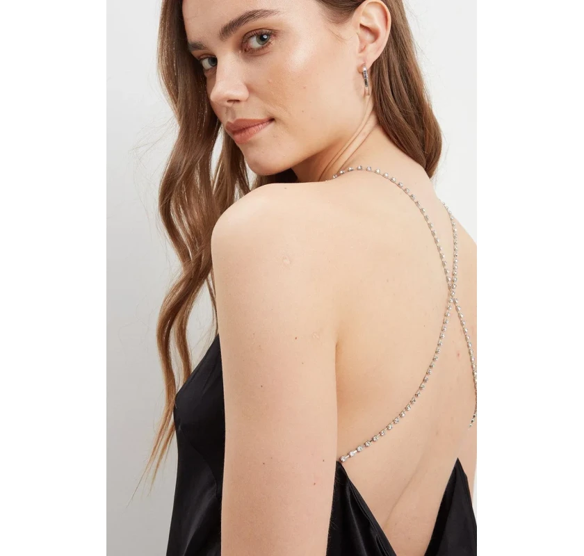 DOROTHY PERKINS Strappy Back kleita- melnā krāsā