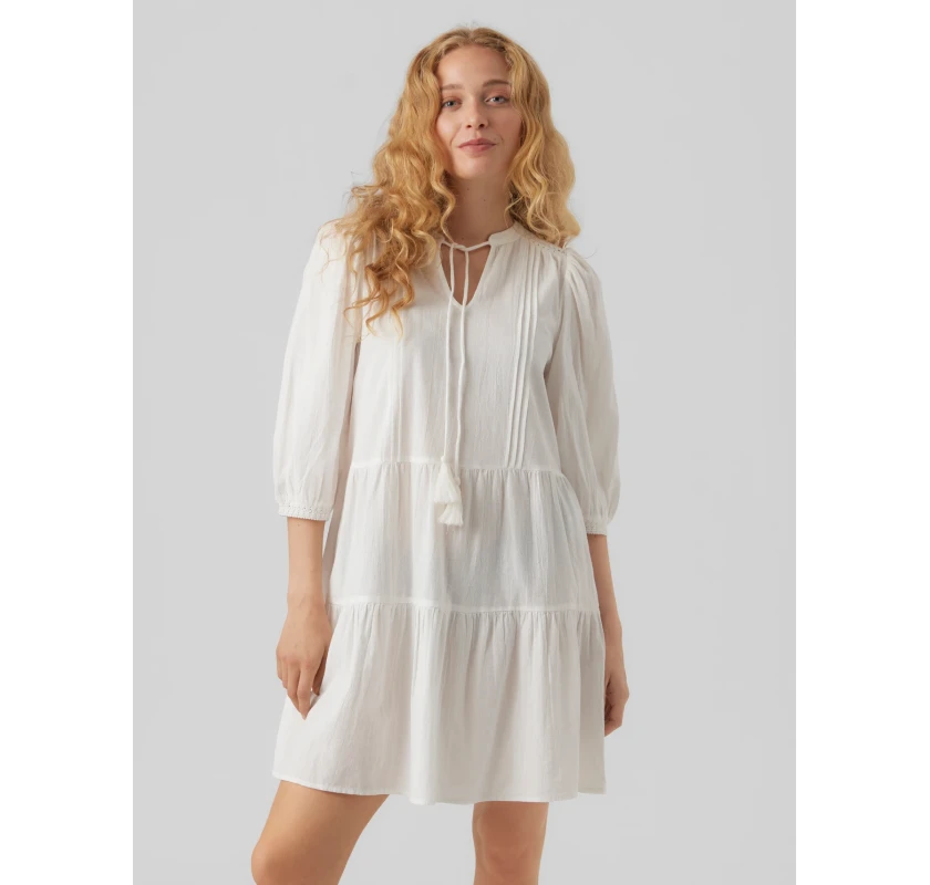 VERO MODA  3/4 Tunic kleita-baltā krāsā