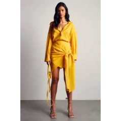 MISSPAP Drape Side kostīms-oranžā krāsā