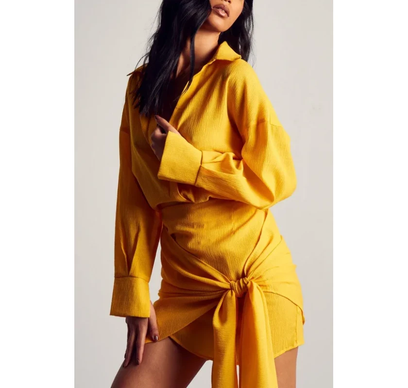 MISSPAP Drape Side kostīms-oranžā krāsā