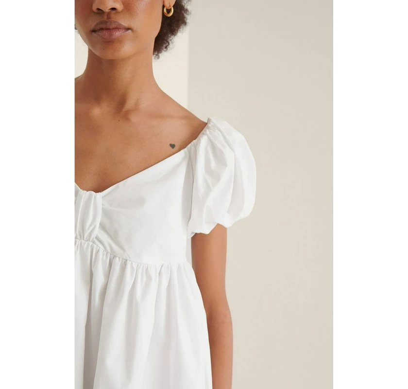 NA-KD Off Shoulders mini kleita-baltā krāsā