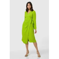 CLOSET LONDON midi kleita-laima zaļā krāsā