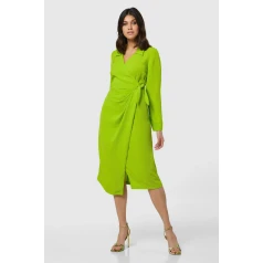 CLOSET LONDON midi kleita-laima zaļā krāsā