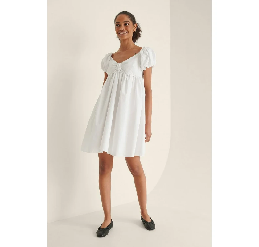 NA-KD Off Shoulders mini kleita-baltā krāsā