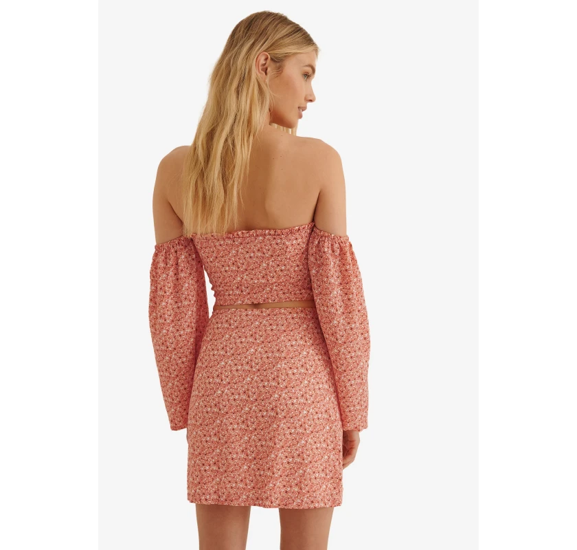 NA-KD Front Slit mini svārki- koraļļu krāsā