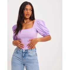 NLY TREND Puffy corset topiņš-lillā krāsā