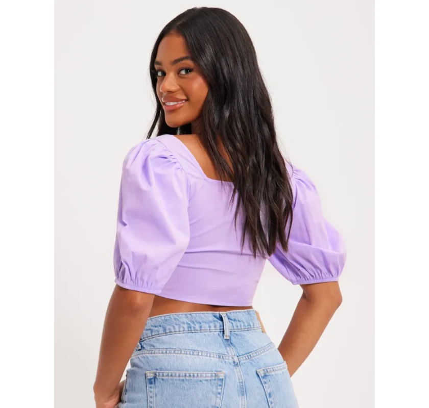 NLY TREND Puffy corset topiņš-lillā krāsā