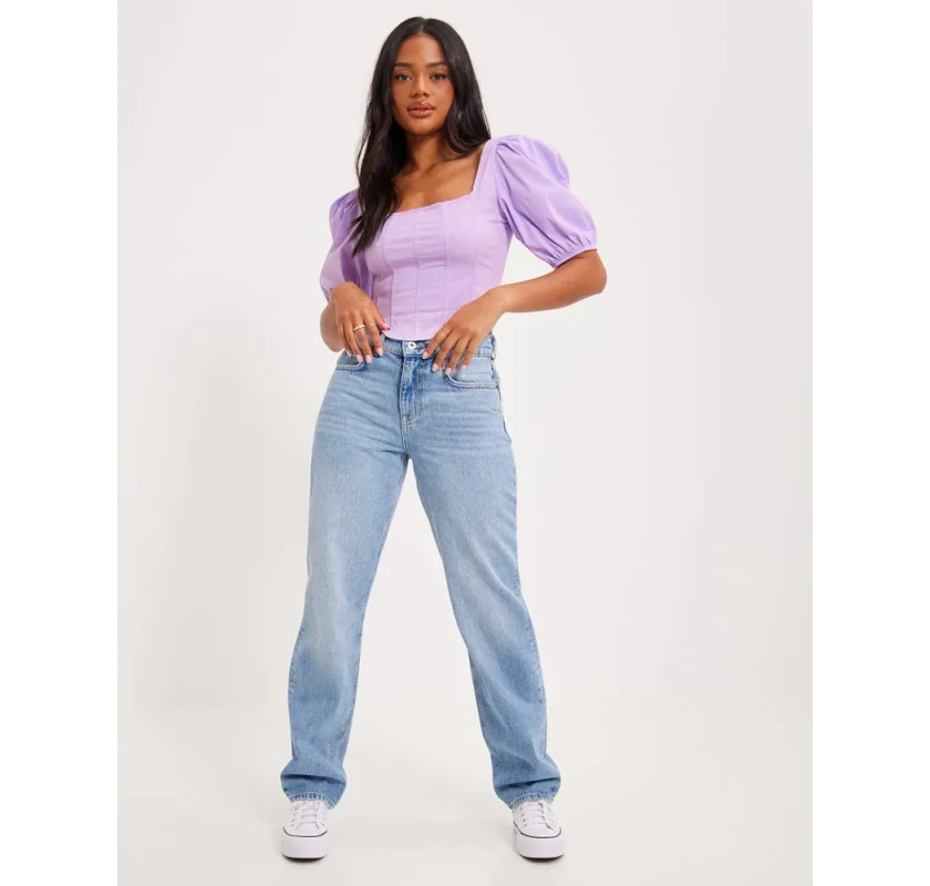 NLY TREND Puffy corset topiņš-lillā krāsā