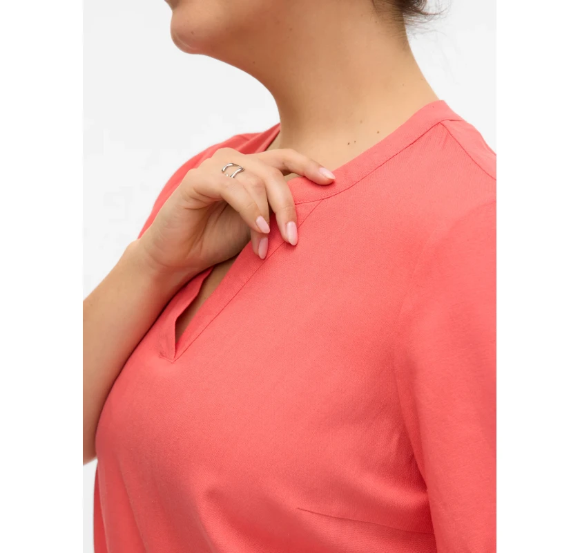 VERO MODA CURVE Mymilo tops- koraļļu krāsā