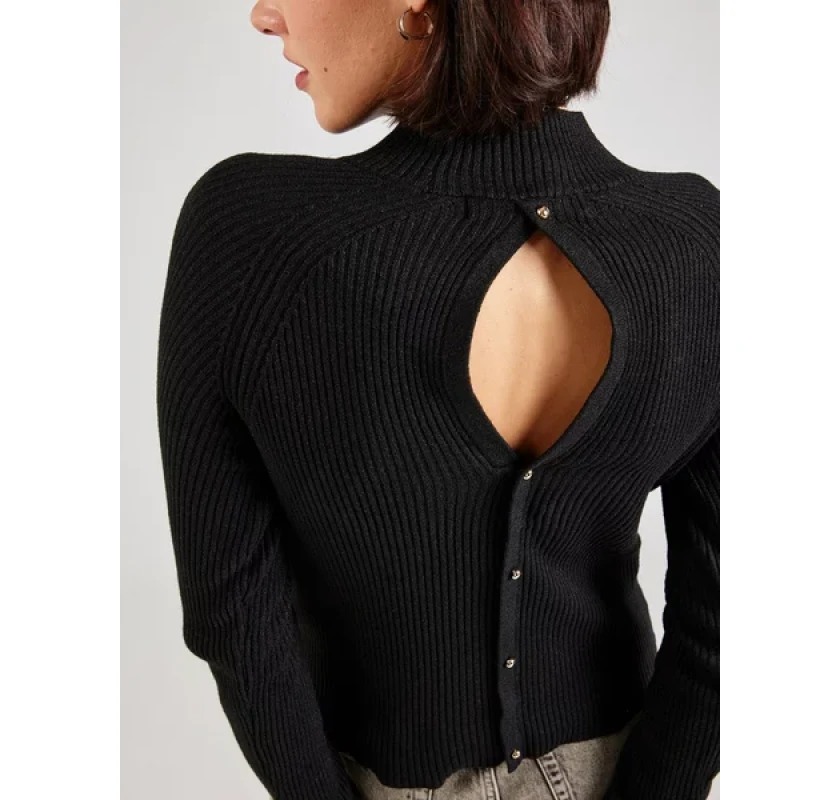 VERO MODA cut-out bītlenīte- melnā krāsā