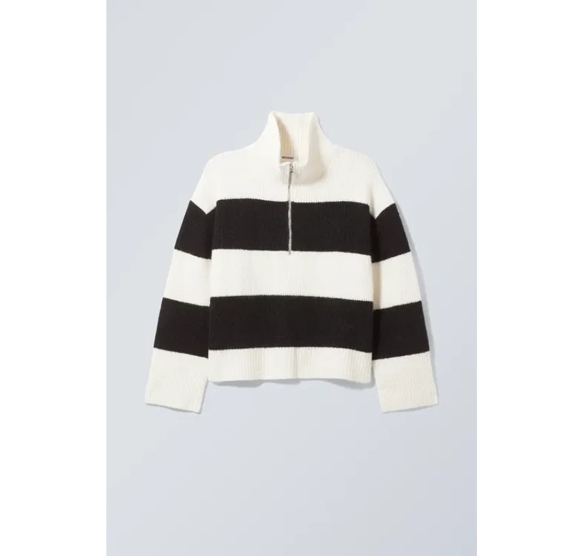 WEEKDAY adīts džemperis- melnbalts