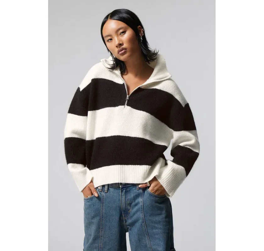 WEEKDAY adīts džemperis- melnbalts