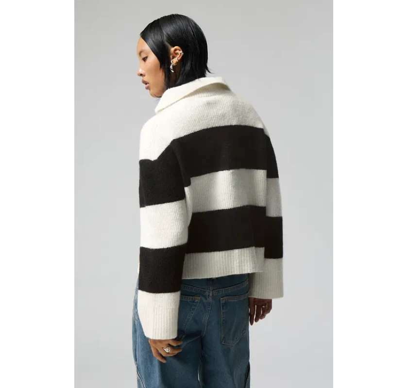 WEEKDAY adīts džemperis- melnbalts