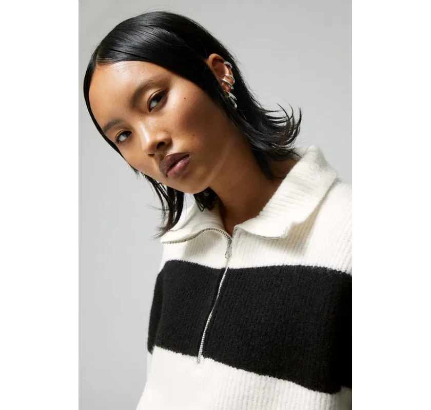 WEEKDAY adīts džemperis- melnbalts