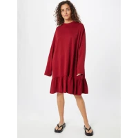 WEEKDAY viskozes kleita- tumši sarkanā krāsā