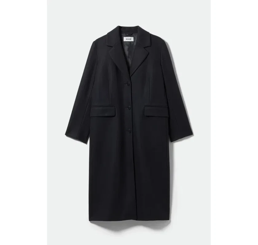 WEEKDAY klasisks mētelis- tumši zilā krāsā