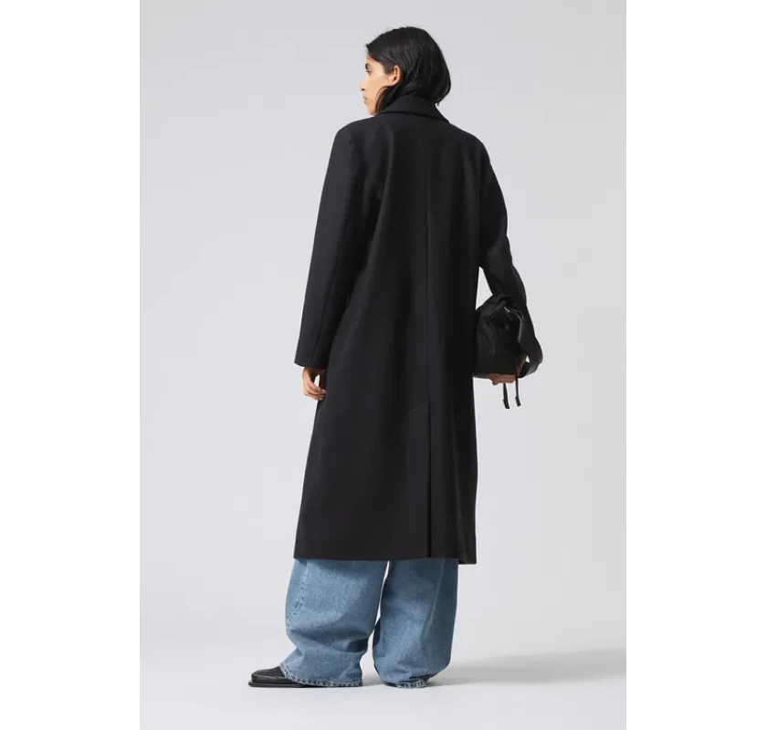 WEEKDAY klasisks mētelis- tumši zilā krāsā