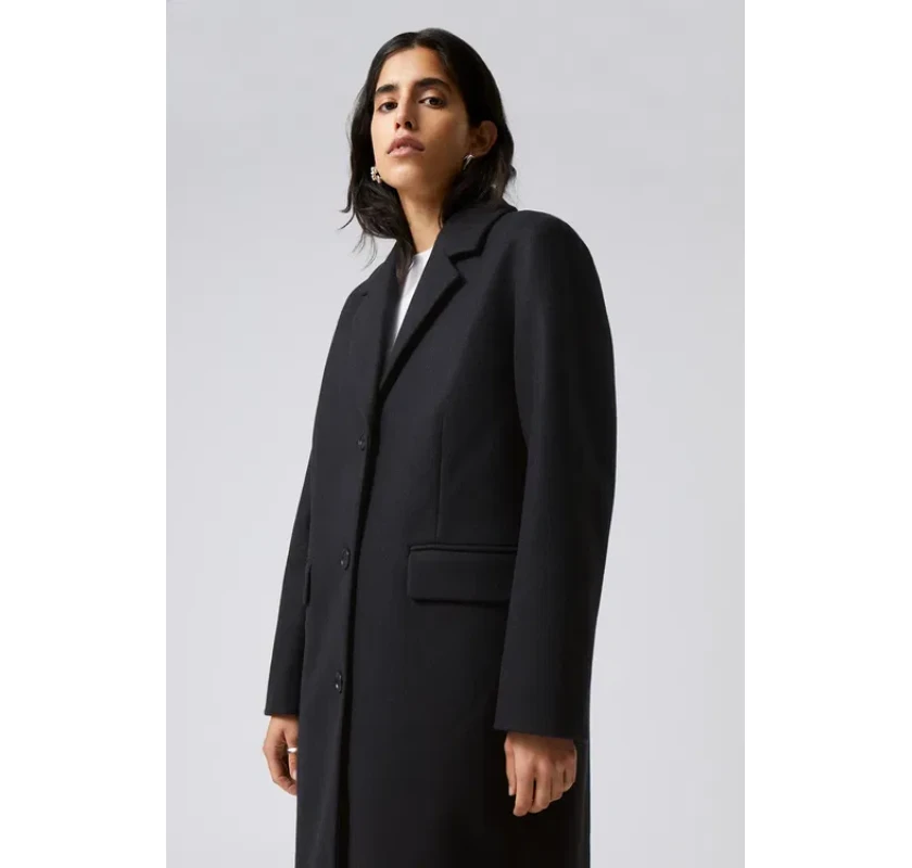 WEEKDAY klasisks mētelis- tumši zilā krāsā