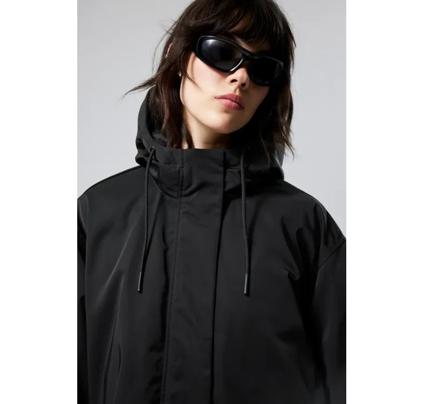 WEEKDAY over size  parka - melnā krāsā